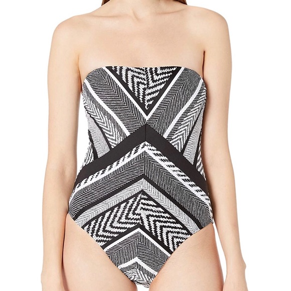NEW Kenneth Cole one piece swimsuit -black/white - Picture 10 of 10